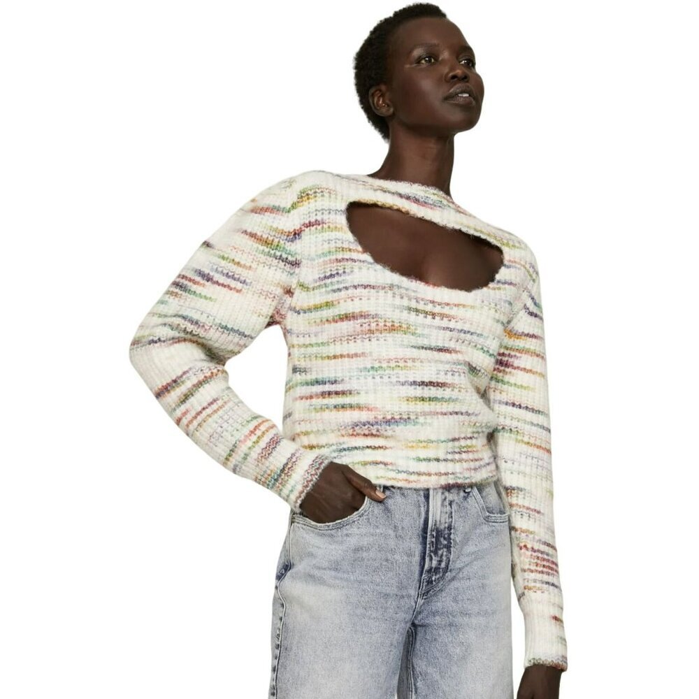 Central Park West Juliette Multicolor Cutout Sweater Sz Small NWT